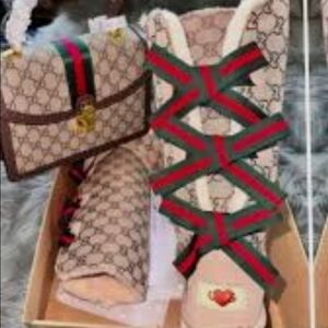 ✨ NWT Luxe "Winter Premiere" Monogram Sheepskin Boots - Ribbon Detailed ✨